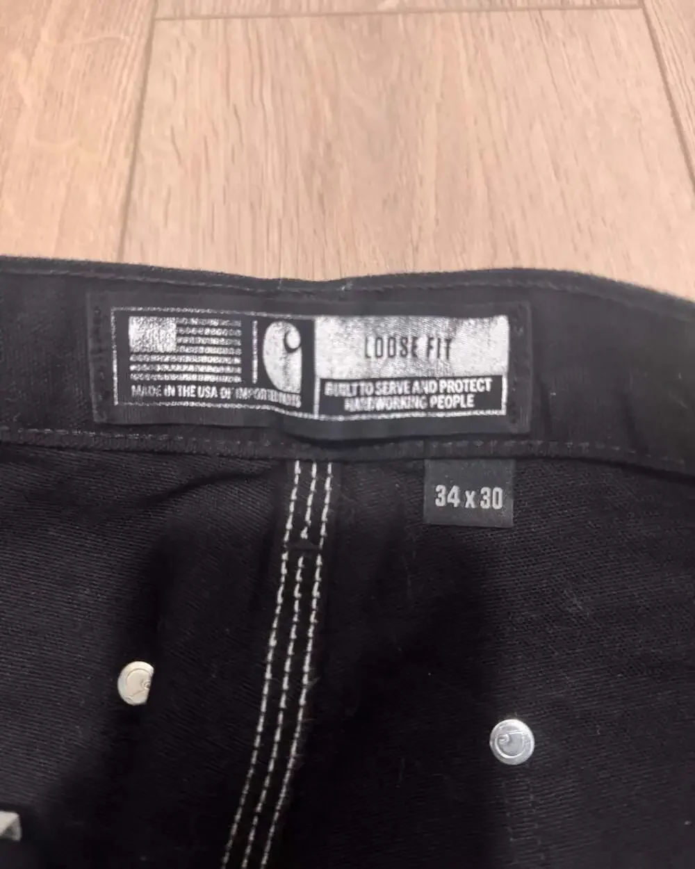 Carhartt Loose Fit B01 Firm Duck Double-Front Utility Work Pant Black - Picture 3 of 7